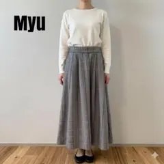 Myu ミュー チェック柄 フレアスカート グレー