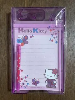 サンリオ♡キティ 海外限定 ペン&クリップ付 トレイ入り メモ 2005年