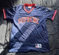 Supreme Champion ネイビー Vネック Tシャツ M