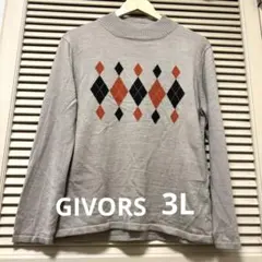GIVORS アーガイル柄 長袖ニット 3L 14