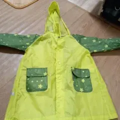 サイズ100 星柄フード付きレインコート