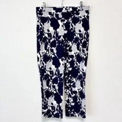 ★ラファエラ クロップドパンツ ボトムス 花柄 6 紺 白 お出かけ