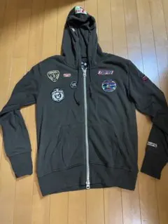 PPFMジップアップフード付きパーカー カーキ