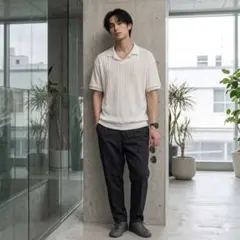ZARA ニット ポロシャツ ホワイト XLのサムネイル