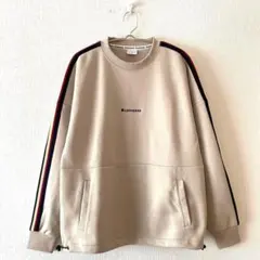 ☆【コンバース】トレーナー 刺繍ロゴ 裾ドロスト ドロップショルダー ライン M