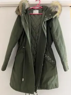 Rady☆カーキ色 ファー付きフード モッズコート S