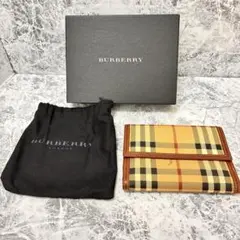 バーバリー ノバチェック 三つ折り財布 コンパクトベージュ ブラウンのサムネイル