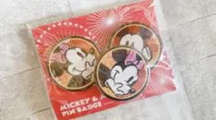 ミッキーミニーピンバッジセット　MICKEY&MINNIE PIN BADGE