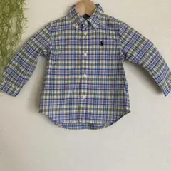 Ralph Lauren チェック　ボタンダウンシャツ　長袖　90 24M