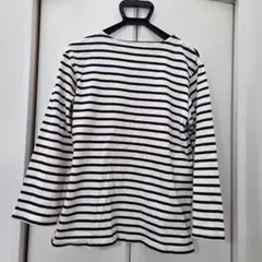 【無印良品】太番手天竺編み ボートネック長袖Ｔシャツ（ボーダー）