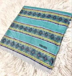 KENZO ハンカチ スカーフ 幾何学模様 エメラルドグリーン ヴィンテージのサムネイル