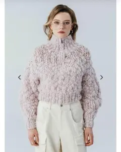 THE TOE Tsoureki zip knit ピンク