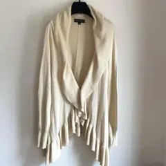 【JILL STUART 】アイボリー フリルカーディガン M コットン➕シルク