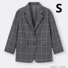 【専用】GU チェックオーバーサイズ テーラードジャケット S/M