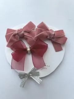 リボンヘアアクセサリー3個セット