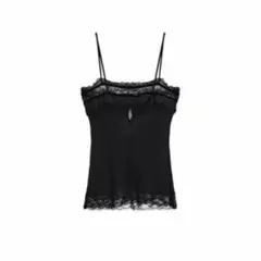 ZARA 完売品　ジョーゼットコンビネーション　リボントップスのサムネイル