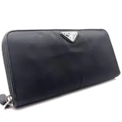 プラダ 長財布 三角ロゴ プレート トライアングル ナイロン ラウンドファスナー
