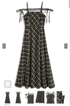 GRL チェック柄ストラップキャミソールワンピース[dk1632]