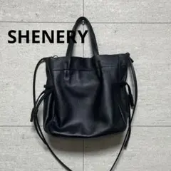 SHENERYレザー 巾着バッグ 黒のサムネイル