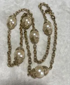 ヴィンテージ ジバンシー フェイクパール ネックレス ロング