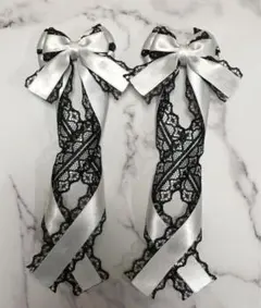 量産型クロス姫リボン♡ゴシックホワイト♡