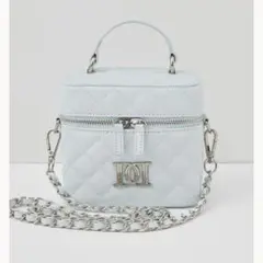 ダーリッチ　キルティングスクエアミニバッグ　SAX(シルバーパーツ)