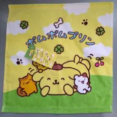 ポムポムプリン ミニタオル ハンカチ 新品未使用 平成レトロ - メルカリ