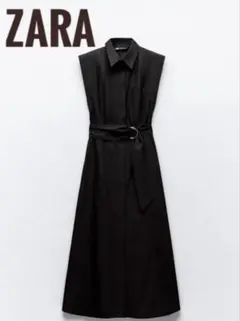 【ZARA】ベルト ミディ シャツワンピース