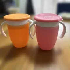 マンチキン ミラクルカップ オレンジ　ピンク　2個セット