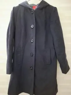 earth music&ecology フード付きネイビーコート Mサイズ