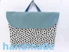 背もたれ防災頭巾カバー♡北欧花柄✖️くすみブルー♡小学校