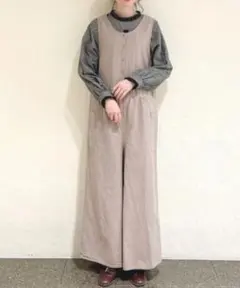 サマンサモスモスSM2前後着サロペット ベージュ