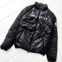 パーリーゲイツ　ボアジャケット　白×黒　メンズL　ゴルフ　防寒　ダブルファスナー パーリーゲイツ ボアジャケット 白×黒 メンズL ゴルフ 防寒 ダブル