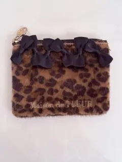 Maison de FLEUR レオパード柄 リボン ティッシュケース ポーチのサムネイル