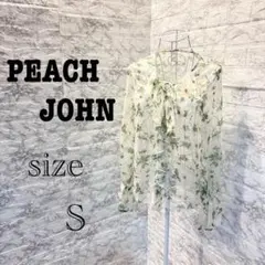【r28】PEACH JOHN 花柄 シフォンブラウス 長袖 Sサイズ 透け感のサムネイル