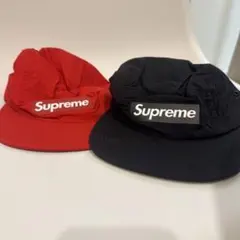新品未使用】Supreme RubberLogoCampCap 黒赤2個セット - メルカリ