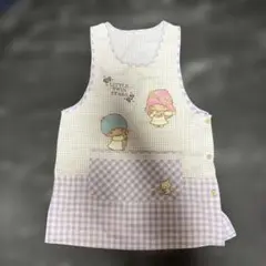 Little Twin Stars エプロン パープル チェックM〜Lサイズのサムネイル