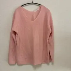 LOWRYSFARM Vネック 長袖　リブ編みセーター Mサイズ