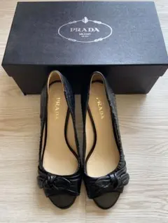 PRADA ブラック ハイヒール・パンプス　オープントゥ