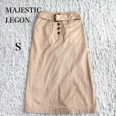 マジェスティックレゴン　ロングIラインスカート　コットン100% ベージュ　S