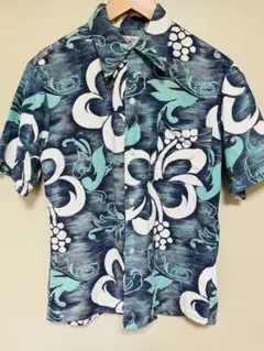 SEARS アロハシャツ 半袖 ネイビー Mのサムネイル
