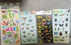 恐竜と昆虫のシール　4シートセット