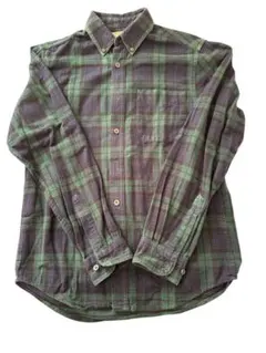 L.L.Bean 長袖シャツ Sサイズ グリーン・ブラウンチェック