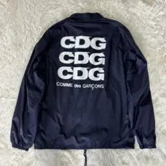 CDG ナイロン　ジャケット　コムデギャルソン　ロゴ　ネイビー　美品