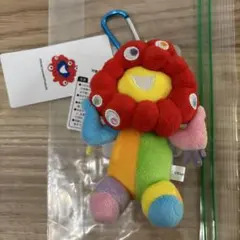 関西万博 カラビナ付き マスコット ぬいぐるみ レインボー ミャクミャク 座り