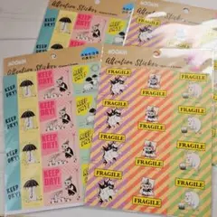 MOOMIN アテンションステッカー 2種×2 96枚★壊れ物★水濡れ注意★