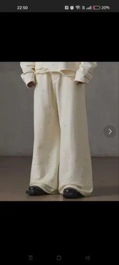 grancy ラインストーンデザインレイヤードスウェットパンツ オフ