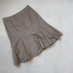 《 ofuon オフオン 》 スカート 裾フレア カーキ サイズ40 Ｌ 無地