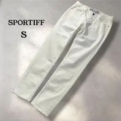 スポーティフ ホワイト パンツ S 美脚 ストレート カジュアル 着回し 春夏のサムネイル