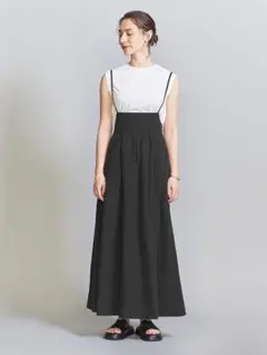 beauty&youth ナイロンコットン ギャザーキャミワンピース